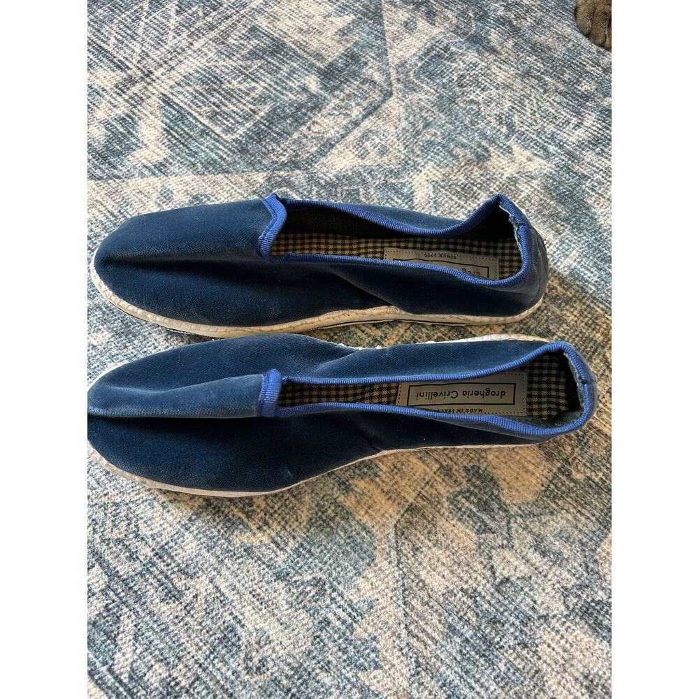 DROGHERIA CRIVELLINI Classic Velvet Loafers - Blue, Size 38